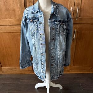 Jou Jou || distressed long denim chore jacket